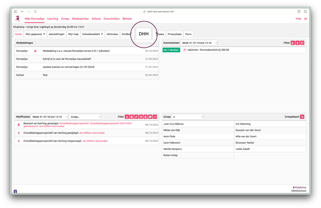 DHH SSO-koppeling ParnasSys